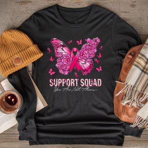 Support Squad Breast Cancer Awareness Pink Ribbon Butterfly Longsleeve Tee 2 6