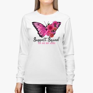 Support Squad Breast Cancer Awareness Pink Ribbon Butterfly Longsleeve Tee 3 5