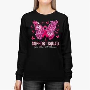 Support Squad Breast Cancer Awareness Pink Ribbon Butterfly Longsleeve Tee 3 6