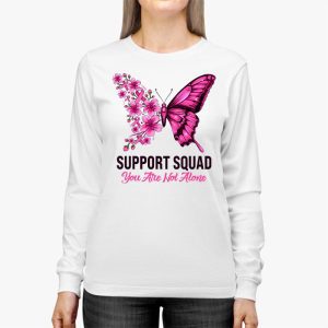 Support Squad Breast Cancer Awareness Pink Ribbon Butterfly Longsleeve Tee 3 9