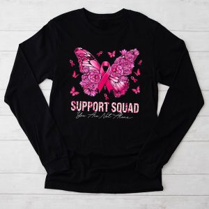 Support Squad Breast Cancer Awareness Pink Ribbon Butterfly Longsleeve Tee