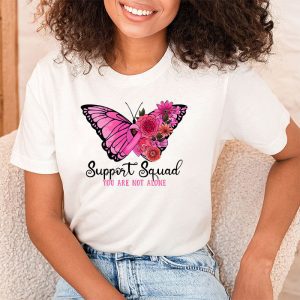 Support Squad Breast Cancer Awareness Pink Ribbon Butterfly T Shirt 2