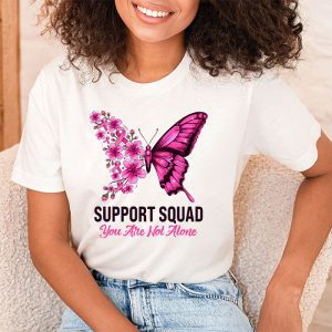 Support Squad Breast Cancer Awareness Pink Ribbon Butterfly T Shirt 2 4