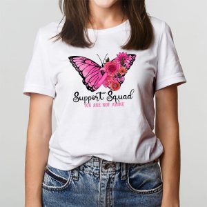 Support Squad Breast Cancer Awareness Pink Ribbon Butterfly T Shirt 3