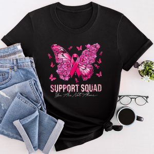 Support Squad Breast Cancer Awareness Pink Ribbon Butterfly T-Shirt