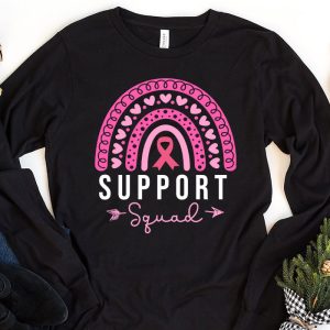Support Squad Breast Cancer Awareness Survivor Pink Rainbow Longsleeve Tee 1 2