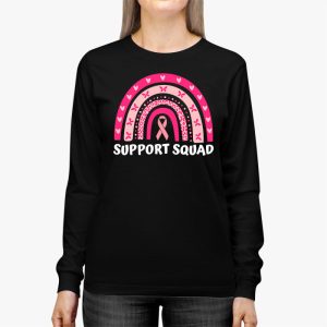 Support Squad Breast Cancer Awareness Survivor Pink Rainbow Longsleeve Tee 2 1