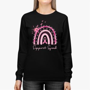 Support Squad Breast Cancer Awareness Survivor Pink Rainbow Longsleeve Tee 2