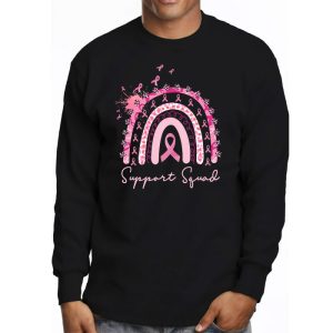 Support Squad Breast Cancer Awareness Survivor Pink Rainbow Longsleeve Tee 3