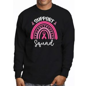 Support Squad Breast Cancer Awareness Survivor Pink Rainbow Longsleeve Tee 3 4