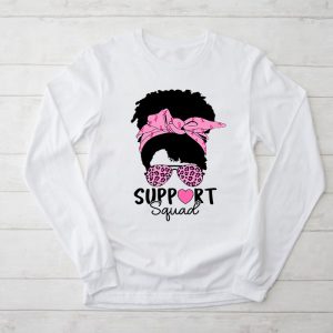 Support Squad Messy Bun Leopard Pink Breast Cancer Awareness Longsleeve Tee 2 6