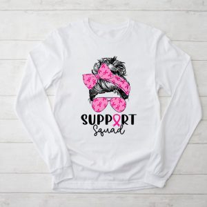 Support Squad Messy Bun Leopard Pink Breast Cancer Awareness Longsleeve Tee 2 8