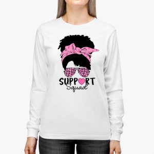 Support Squad Messy Bun Leopard Pink Breast Cancer Awareness Longsleeve Tee 3 6