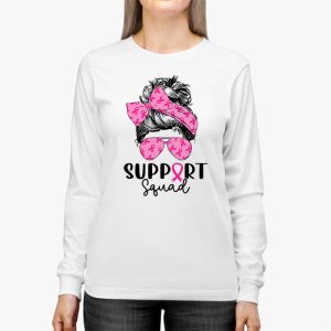 Support Squad Messy Bun Leopard Pink Breast Cancer Awareness Longsleeve Tee 3 8