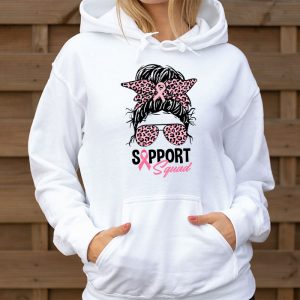 Support Squad Messy Bun Pink Warrior Breast Cancer Awareness Hoodie 3 1