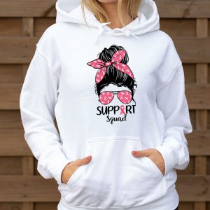 Support Squad Messy Bun Pink Warrior Breast Cancer Awareness Hoodie 3 2