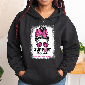 Support Squad Messy Bun Warrior Breast Cancer Awareness Hoodie 1 2