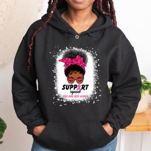 Support Squad Messy Bun Warrior Breast Cancer Awareness Hoodie 1 3