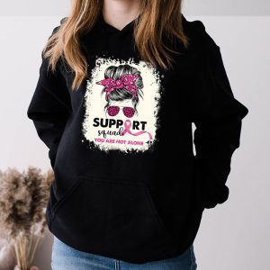 Support Squad Messy Bun Warrior Breast Cancer Awareness Hoodie 3