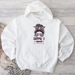 Support Squad Messy Bun Warrior Breast Cancer Awareness Hoodie