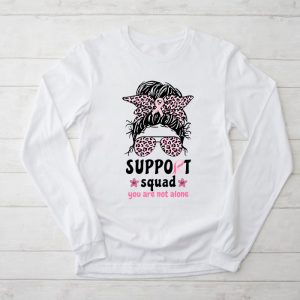 Support Squad Messy Bun Warrior Breast Cancer Awareness Longsleeve Tee 2 1