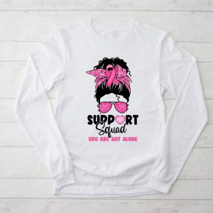 Support Squad Messy Bun Warrior Breast Cancer Awareness Longsleeve Tee 2 4