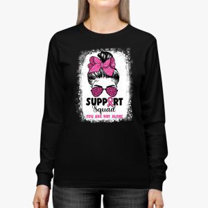 Support Squad Messy Bun Warrior Breast Cancer Awareness Longsleeve Tee 3 2