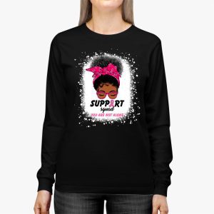 Support Squad Messy Bun Warrior Breast Cancer Awareness Longsleeve Tee 3 3