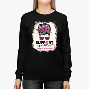 Support Squad Messy Bun Warrior Breast Cancer Awareness Longsleeve Tee 3