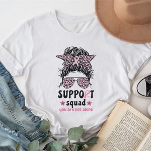 Support Squad Messy Bun Warrior Breast Cancer Awareness T Shirt 1 1