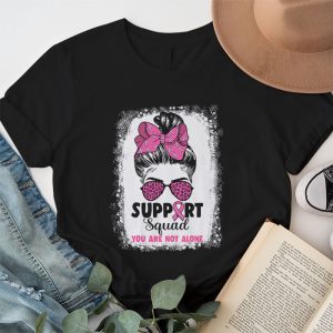 Support Squad Messy Bun Warrior Breast Cancer Awareness T Shirt 1 2