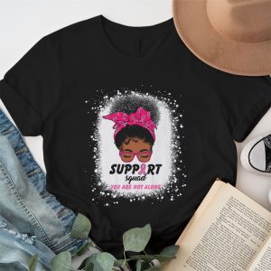 Support Squad Messy Bun Warrior Breast Cancer Awareness T Shirt 1 3