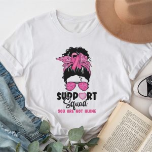 Support Squad Messy Bun Warrior Breast Cancer Awareness T Shirt 1 4