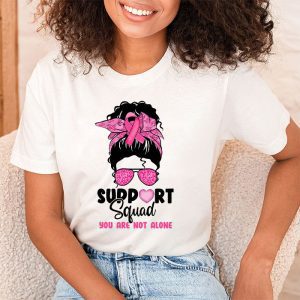 Support Squad Messy Bun Warrior Breast Cancer Awareness T Shirt 2 4