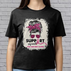 Support Squad Messy Bun Warrior Breast Cancer Awareness T Shirt 3