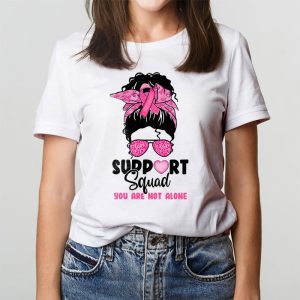 Support Squad Messy Bun Warrior Breast Cancer Awareness T Shirt 3 4