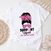 Support Squad Messy Bun Warrior Breast Cancer Awareness T-Shirt