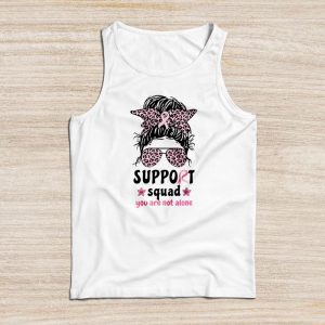 Support Squad Messy Bun Warrior Breast Cancer Awareness Tank Top