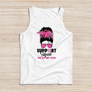 Support Squad Messy Bun Warrior Breast Cancer Awareness Tank Top