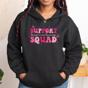 Support Squad Team Breast Cancer Awareness Retro Groovy Hoodie 1 1