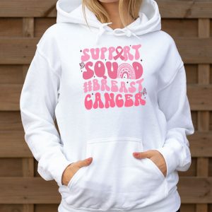 Support Squad Team Breast Cancer Awareness Retro Groovy Hoodie 3