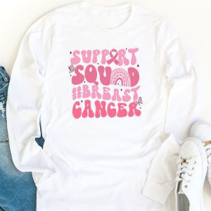 Support Squad Team Breast Cancer Awareness Retro Groovy Longsleeve Tee 1 1