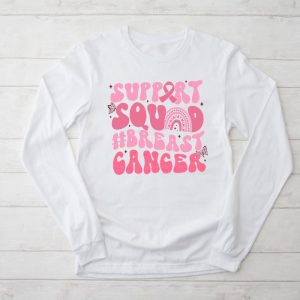 Support Squad Team Breast Cancer Awareness Retro Groovy Longsleeve Tee 2 1