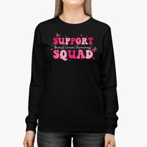 Support Squad Team Breast Cancer Awareness Retro Groovy Longsleeve Tee 3 2