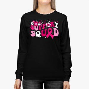 Support Squad Team Breast Cancer Awareness Retro Groovy Longsleeve Tee 3 3