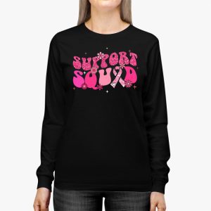 Support Squad Team Breast Cancer Awareness Retro Groovy Longsleeve Tee 3 4