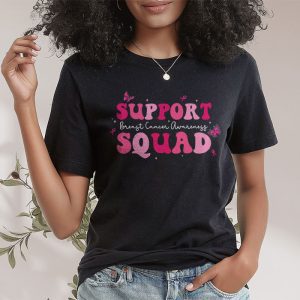 Support Squad Team Breast Cancer Awareness Retro Groovy T Shirt 2 1