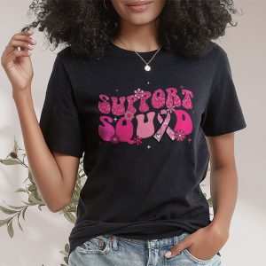 Support Squad Team Breast Cancer Awareness Retro Groovy T Shirt 2 3