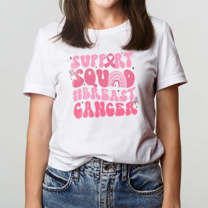 Support Squad Team Breast Cancer Awareness Retro Groovy T Shirt 3