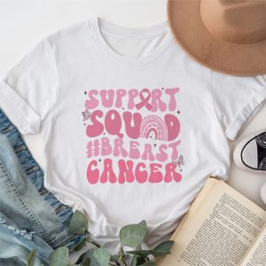 Support Squad Team Breast Cancer Awareness Retro Groovy T-Shirt